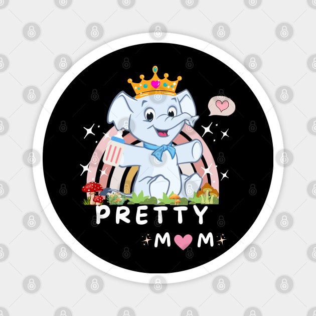 PRETTY AND STRONG MOM Magnet by HM design5